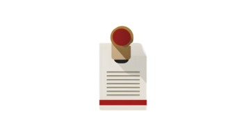 Document with Red Stamp and Lines Icon for Official Paperwork Forms Certificates and Legal png