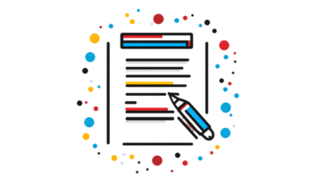 Document Editing and Highlighting Tools with Colorful Dots Surrounding a Page png