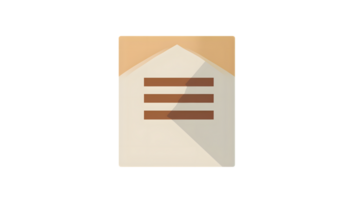 Document Icon with Text Lines and Envelope Design for Digital Communication png