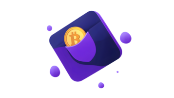 Cryptocurrency Storage Solution A Digital Wallet with a Golden Coin Emerging from Its Pocket png