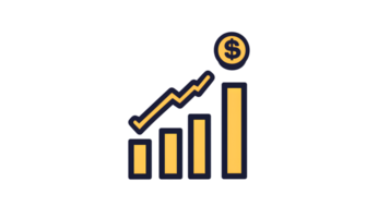 Financial Growth Chart with Dollar Symbol A Visual Representation of Increasing Revenue and Pr png