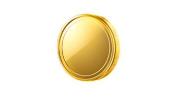 Golden Coin with Shiny Surface and Detailed Edges for Gaming Finance and Reward Systems png