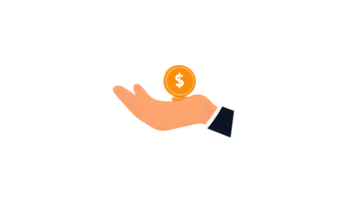 Hand Holding a Golden Coin with Dollar Sign Finance Wealth and Investment Concept png