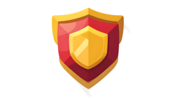 Heraldic Shield with Golden Emblem Medieval Design for Security Protection and Symbolism in png