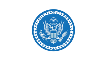 Heraldic Emblem with Eagle and Shield Design on Blue Background Symbolizing Authority and Unit png