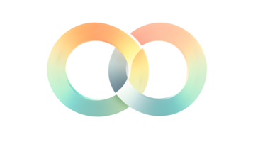 Interlocking Rings with Gradient Colors Abstract Design for Creativity and Innovation png