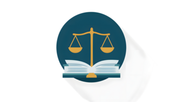 Justice and Knowledge Symbol with Scales and Open Book on Hand png