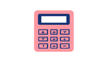 Pink Calculator with Numeric and Operation Buttons Digital Display Math Tool Educational Equ png
