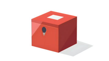 Red Cube with Slot and Handle Ideal for Storage Design and Artistic Projects png