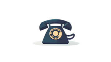 Retro Rotary Phone with Vintage Design and Classic Dialing Features for Communication Themes png