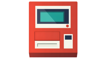 Retro Styled Electronic Device with Display and Buttons Vintage Technology Illustration Minim png
