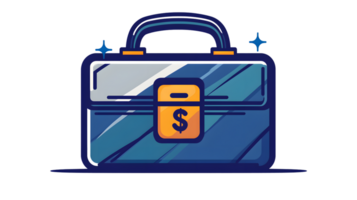 Secure Financial Briefcase with Dollar Lock Icon for Business and Finance Concepts png