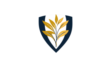 Shield Emblem with Golden Wheat Design for Agriculture and Protection Concepts png