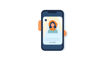 Smartphone Displaying a Digital Identity Verification Interface with User Profile Icon png