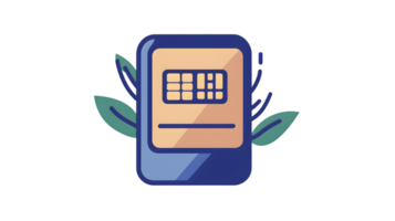 SIM Card with Digital Interface and Nature Elements png