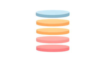 Stacked Discs in Gradient Colors Abstract Design for Presentations and Infographics png