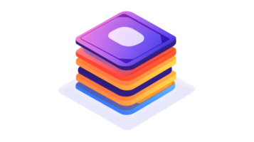 Stacked Colorful Layers with Gradient Effects for Design and Technology Concepts png