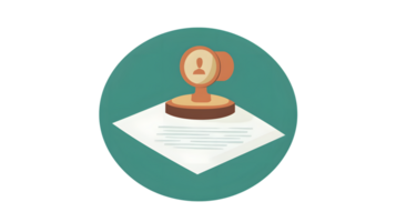 Stamp on Document Illustration Official Seal Certification Approval Authentication Icon png