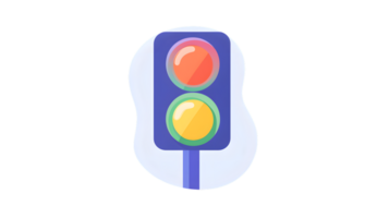 Traffic Light Icon Red and Yellow Lights Simple Illustration App Design Element png
