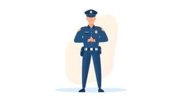 Uniformed Officer Standing with Hands Folded Security Guard Illustration Law Enforcement Icon png