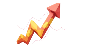 Upward Trend Arrow with Graph Line Symbolizing Growth Success and Progress in Business and F png