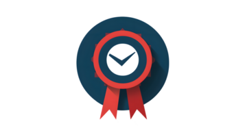 Verification Badge with Clock Icon Trustworthy Time Management Symbol for Certifications Awar png