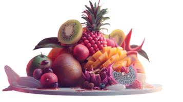 A vibrant assortment of fresh fruits arranged in a colorful and appetizing display png