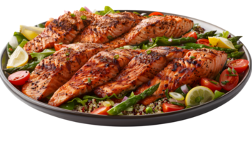 Grilled Salmon with Quinoa and Asparagus Salad png