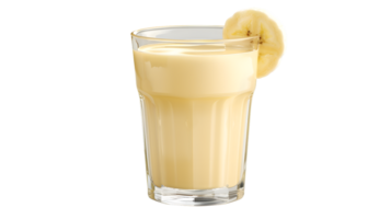 Refreshing Banana Smoothie in a Glass with Sliced Garnish png