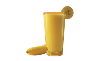 Refreshing Banana Smoothie in a Glass with Sliced Garnish and Whole Fruit Beside Ideal for Hea png
