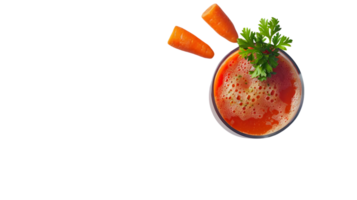 Refreshing Carrot Juice with Garnish and Floating Slices Healthy Beverage Concept for Diet Nu png