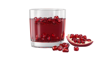 Refreshing Beverage with Red Seeds in a Glass Garnished with Fresh Fruits for Healthy Drinks a png