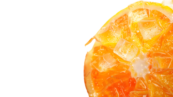 Refreshing Citrus Splash with Ice Cubes and Bubbles png