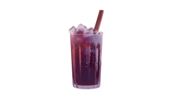 Refreshing Iced Beverage in a Glass with Straw and Ice Cubes png