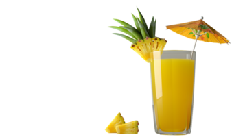 Refreshing Tropical Beverage with Pineapple Garnish and Umbrella png