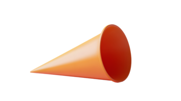 3D Rendered Orange Cone with Gradient Color Ideal for Design Projects and Visual Presentations png