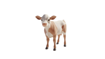 A charming cow standing against a black background ideal for farm animal and agriculture the png