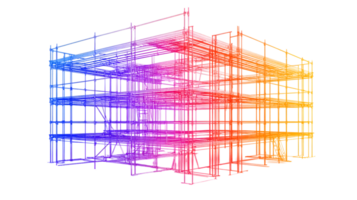 3D model of scaffolding structure construction building framework architecture design engin png