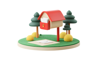 A charming mailbox scene with vibrant colors and playful elements perfect for communication n png