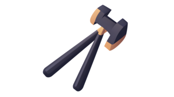A sturdy hammer with a wooden handle and metal head ideal for construction DIY projects and png