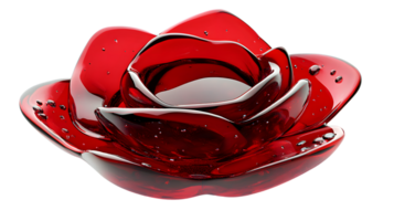 Abstract Red Sculpture with Dynamic Twists and Shiny Surface Ideal for Artistic and Modern Des png