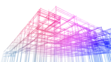 Abstract Architectural Structure Steel Frame Design Engineering Blueprint Construction 3D M png