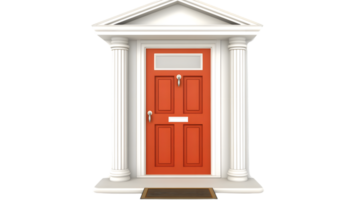 classique rouge porte avec blanc Colonnes et triangulaire fronton png
