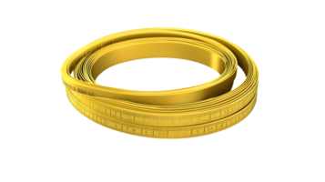 Coiled Yellow Measuring Tape on Black Background Precision Measurement Tool for DIY Construct png