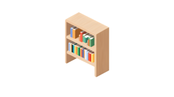 Compact Wooden Bookshelf with Colorful Books Ideal for Home Decor Organization and Minimali png