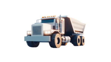 Heavy Duty Dump Truck with Illuminated Lights and Large Wheels for Construction Sites png