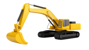 HighDetail Illustration of a Yellow Construction Vehicle with Articulated Arm and Track System png