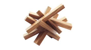 Interlocking Wooden Blocks Abstract Sculpture Design for Creative Projects and Decorative Artw png