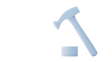 minimalista martillo y cilindro diseño en negro antecedentes 3d prestados herramienta ilustración para C png