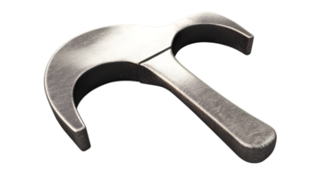 Metal Hook Object with Industrial Design HighQuality 3D Rendered Image for Technical and Engi png